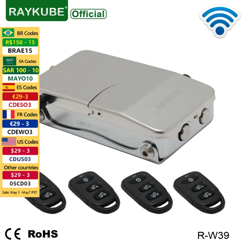 Serratura Elettronica Senza Chiave WAFU - Invisibile, Con Telecomando E App, Perfetta Per Casa Smart