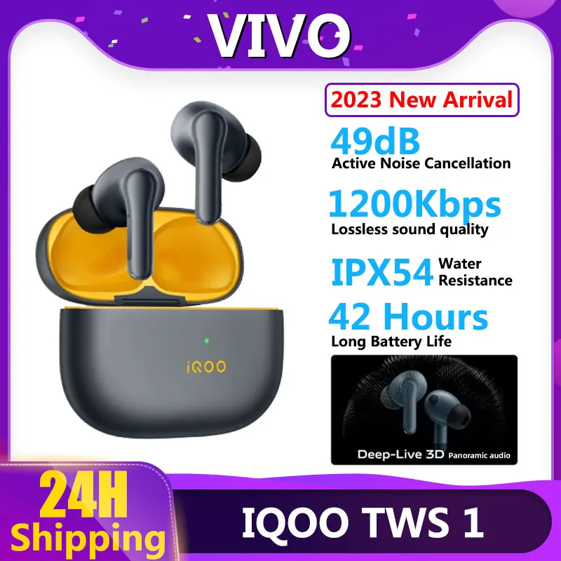 VIVO IQOO TWS 1 TWS Earphone Bluetooth 5.3 49dB Active Noise
