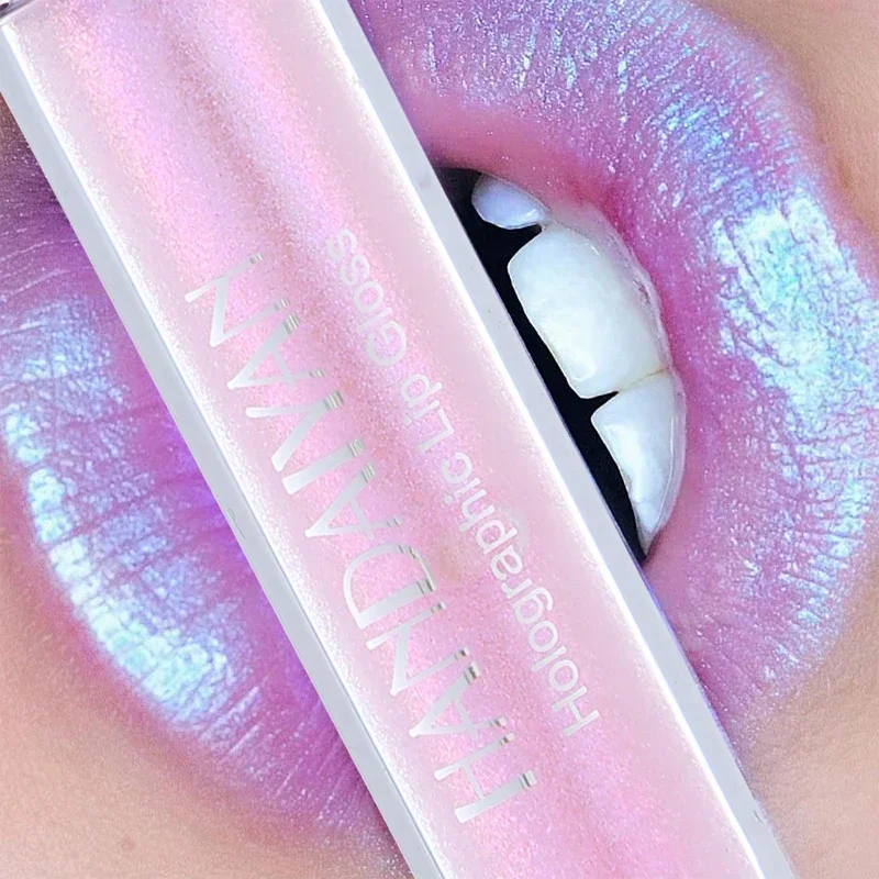 6 Colors Laser Holographic Lip Gloss Liquid Lipstick Mermaid Pigment Longlasting Glitter Waterproof Metallic Lip Makeup