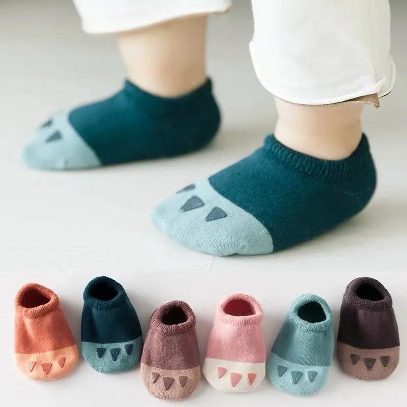 Baby Boys Girls Soft Socks Rubber Anti Slip Floor Socks Cartoon Bear Paw Infant Kids Ankle Thicken Warm Indoor Cute kids socks