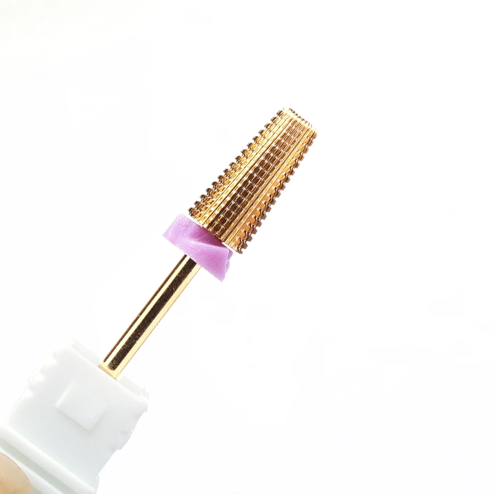 매니큐어 기계용 골드 텅스텐 네일 드릴 비트, 카바이드 밀링 커터, 페디큐어 파일 도구 액세서리, 5 인 1, 1 개