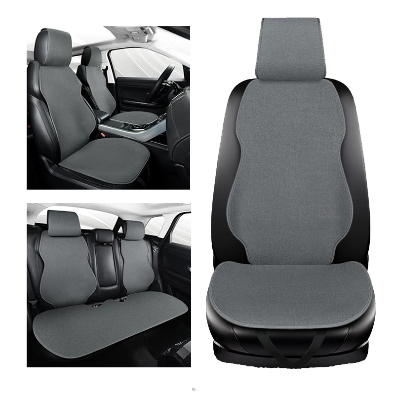 UniversalFlaxCarSeatCoverProtectorSetBreathableLinenAutoChair