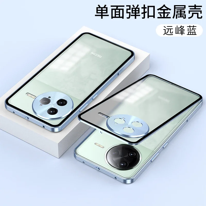 Luxury Aluminum Alloy Bumper Frame Magnet Metal Back Cover Phone Case