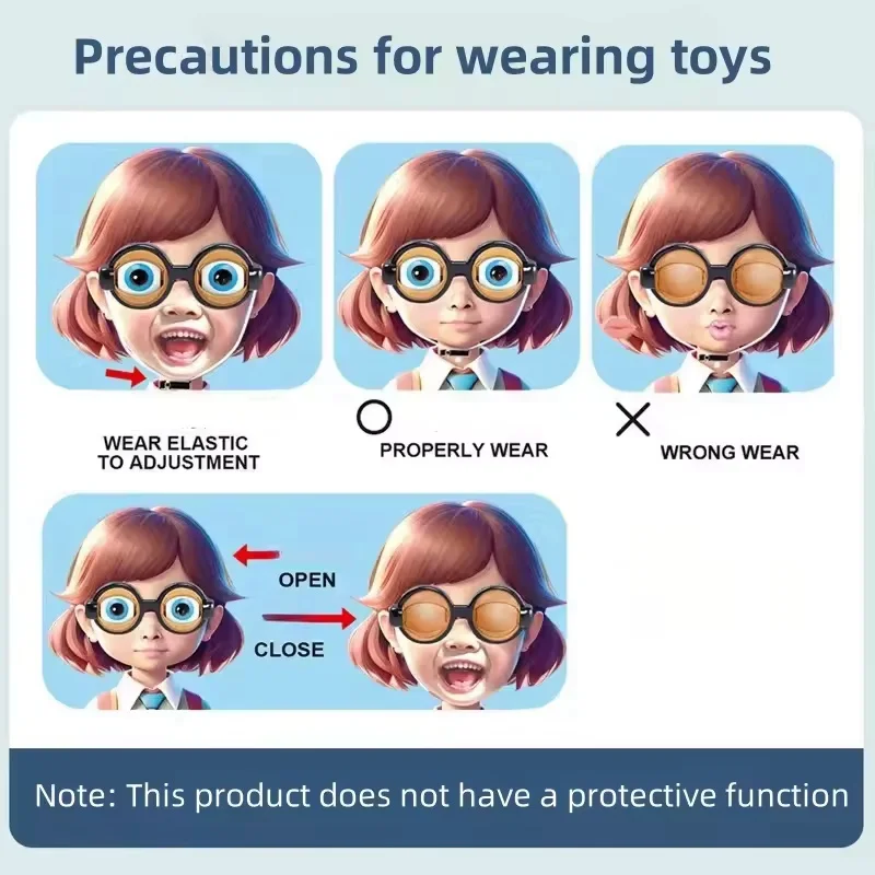 Gafas divertidas con párpados móviles