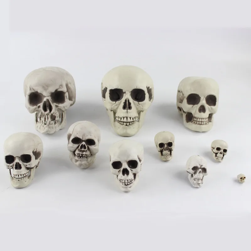 

Simulation Human Skull Model Halloween Venue Layout Props Haunted House Decoration Horror Ornaments Skull Head