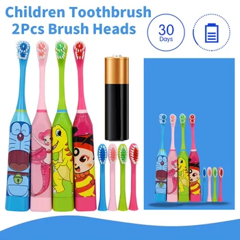 Children Electric Toothbrush with Replaceable Head Cartoon Patterns IPX7 Waterproof 23000 Times Automatic Mute Sonic Toothbrush 1