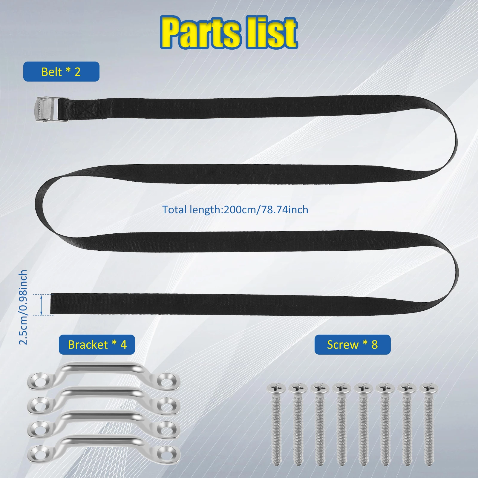 Battery Tie Down Strap Kit Nylon Portable Travel Cargo Tie Down Luggage Lash Belt Strap With Cam Buckle Outdoor Camping Tools