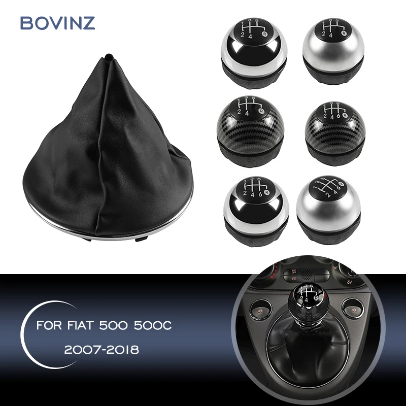 Compatible With Fiat 500 2007 2008 2009 2010 2011 2012 2013 2014 2  Compatible With Fiat 500 500C 2007 2008 2009 2010 2011 2012 2013 2014 2015  2016 2017 2018 5/6 Speed Manual Gear Shift Knob Shift Boots Cover Shifter  Lever Car Gear Shift Knob(6 Speed ... Compatible With Fiat 500 2009 2010 2011 2012 2013 2014 2015 2016 2