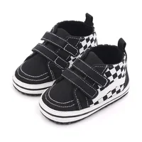 Baby Boy Shoes Checkerboard Print Casual Canvas Soft Sole Newborn Walker Crib Shoe Unisex 2