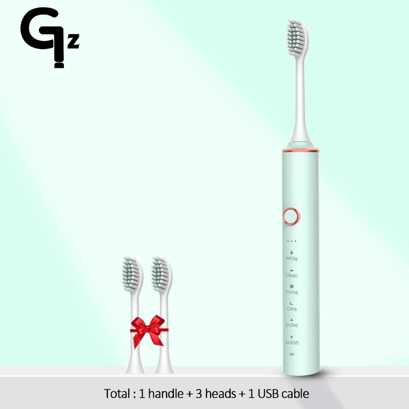 thumbnail image 1 of Cepillo de dientes eléctrico sónico GeZhou N100, recargable por USB, resistente al agua, cabezales de repuesto para adultos, 1 of 5