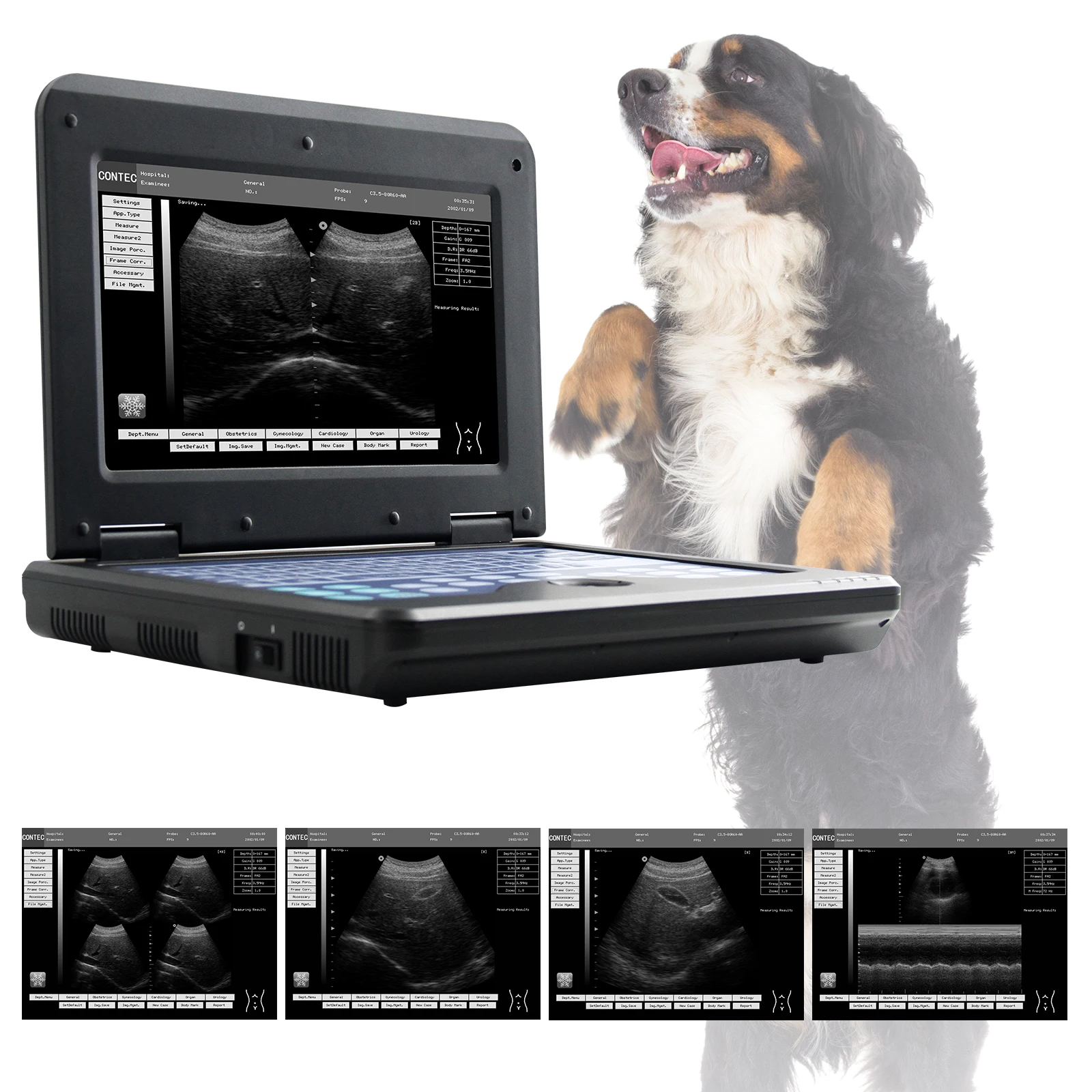 

CONTEC CMS600P2-VET Veterinary ultrasound scanner laptop machine ultrasonic diagnostic systems with 3.5Mhz Convex probe