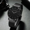 Hannah Martin Mens Business Quartz Watch Japanese Original Movement Stainless Steel Casual Ultra Thin Fashion Silver Black Watch 4