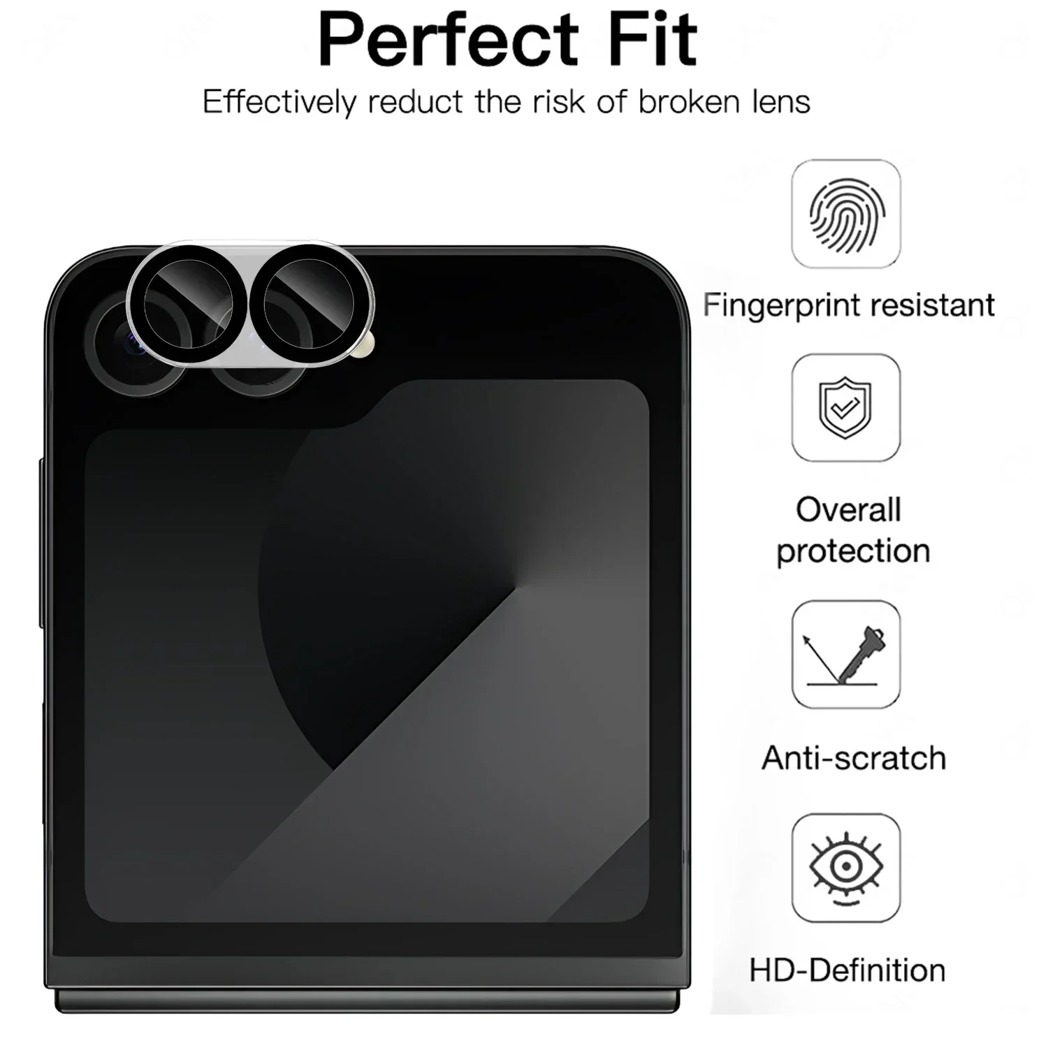 Premium Anti-Scratch Tempered Glass Camera Lens Protector - 1-6 Pack