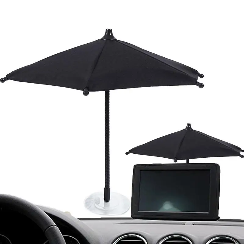 

Mini Phone Umbrella For Car Sun Protection Phone Umbrella With 360 Degree Rotation Summer Hot Days Car Interior Phone Sunshade