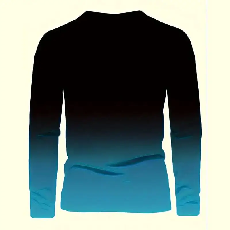 new spring and autumn men loose and comfortable with breathable long sleeve T-shirt fashion casual crewneck street youth shirt 5
