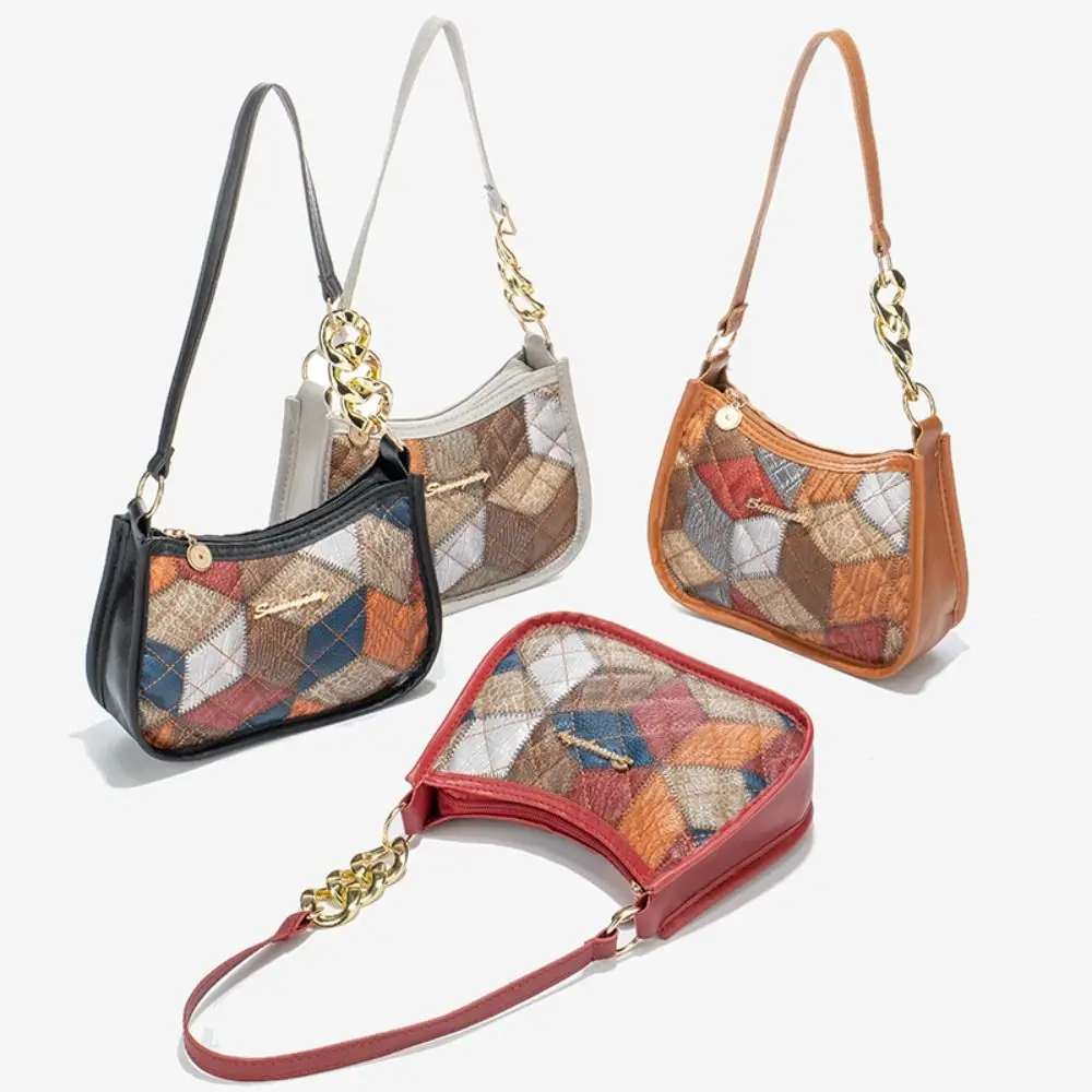 

Кожаная сумка в этническом стиле, модная роскошная дизайнерская винтажная сумка через плечо, цветная сумка с блокировкой подмышек