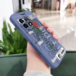 Skeleton Mark Liquid Silicone Phone Case, Premium Protection Cover for OnePlus 8T (Light Blue)