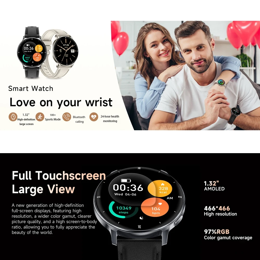 2026New 7.6mm Ultra-Slim SmartWatch Women Health Monitoring Outdoor Flashlight Sleep Monitoring Bluetooth Call Smart Watch Women 3