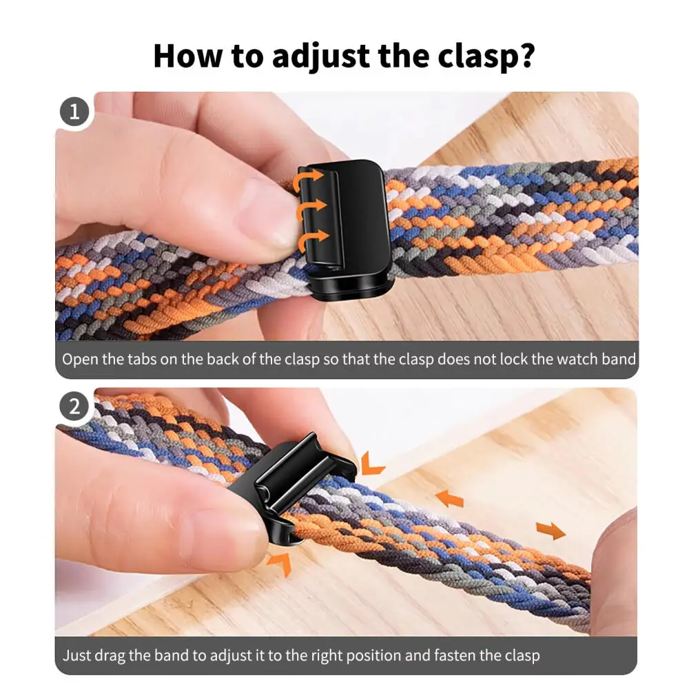 Nylon Braided Solo Loop Strap with Magnetic Buckle – Available in 22mm and 20mm Sizes