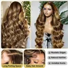 30 40 Inch 250 Density 4/27 Highlight Ombre Blonde Body Wave 13x4 Lace Front Wig Brown Color 13x6 HD Lace Frontal Human Hair Wig 3