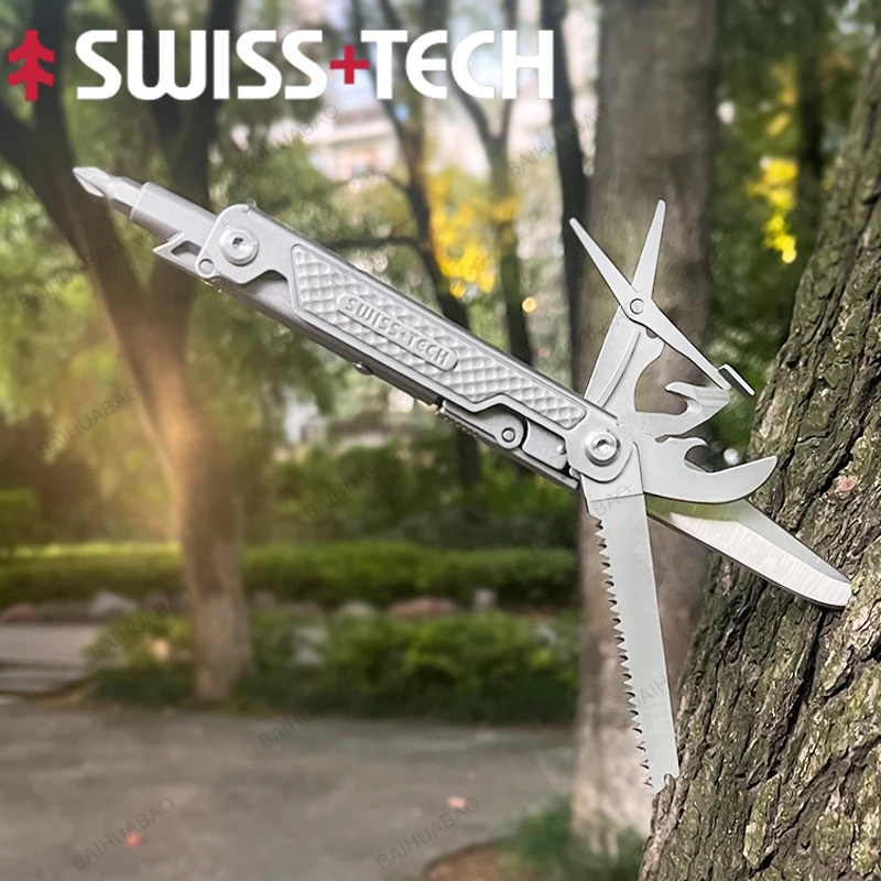 

SWISS TECH 11 in 1 Mini Multitool Folding Knife EDC Outdoor Pocket Portable Knife Outdoor Camping Survival Equipment