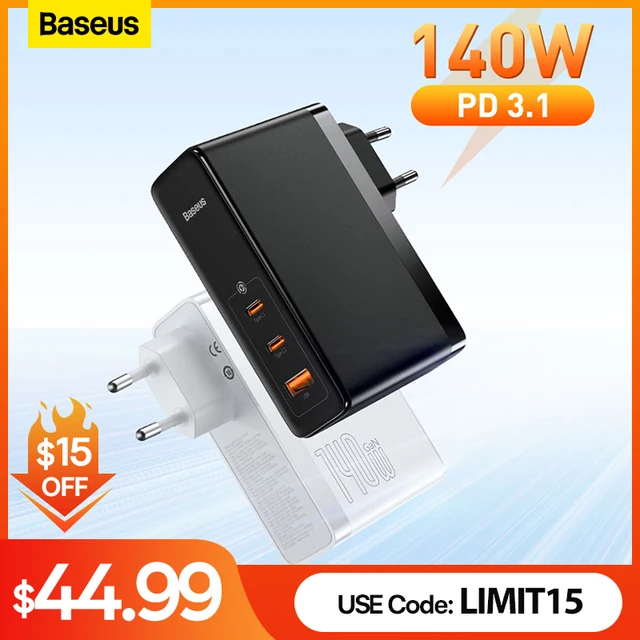 מטען קיר סופר מהיר בהספק טעינה 140W BASEUS