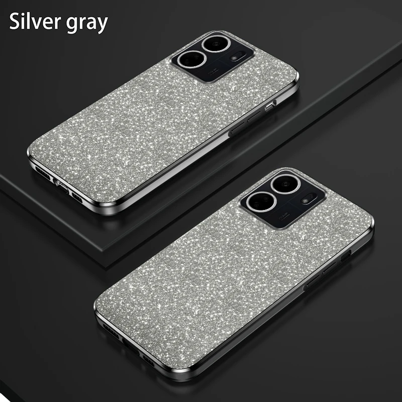Luxury Gradient Glitter Plating Silicone Phone Case – Premium Back Cover