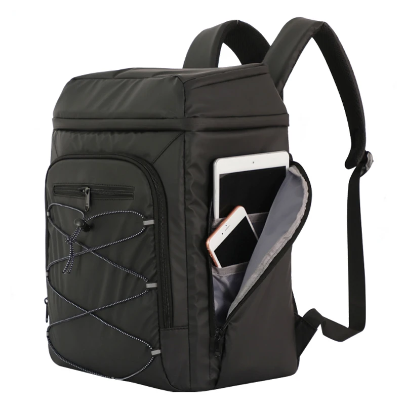 Large Refrigerator Bag 23L Leather Film 30 Cans Insulated Backpack for Travel Beach Ice Beer Thermal Insulation Bag Denuoniss