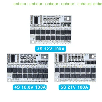 Scheda di Protezione Batteria al Litio [C]3s/4s/5s BMS 12V 16.8V 21V 3.7V 100A Li-ion LMO Ternaria con Bilanciamento di Carica per Li-Po