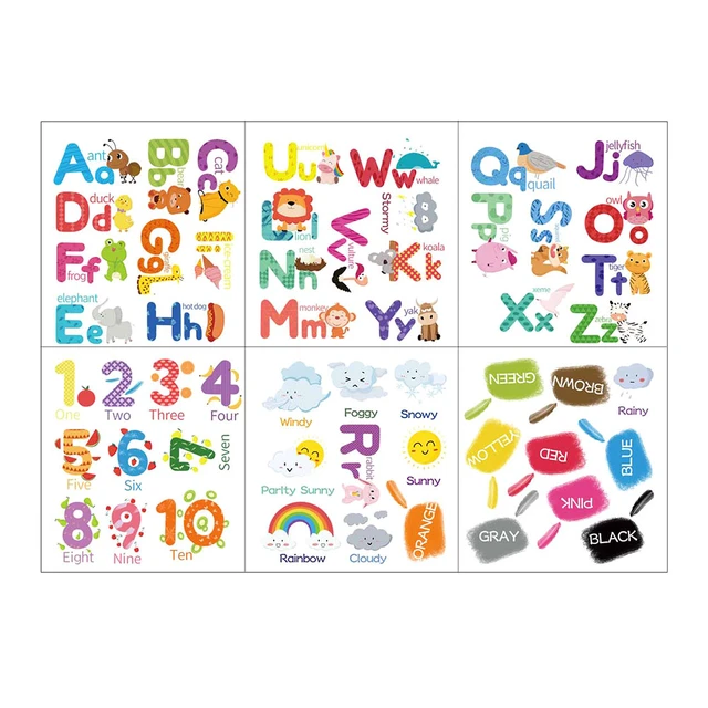 Animal ABC Stickers English Weather Wall Removable Kids Self