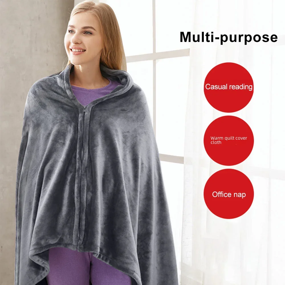 Electric Heating Blanket Winter Blanket Electric Heating Pad Heating Sleeping Mat 3 Heat Controller Coral Flannel Warm Shawl Winter Heated Blanket Cape Heating Lap Blanket Electric Heating 80*150cm