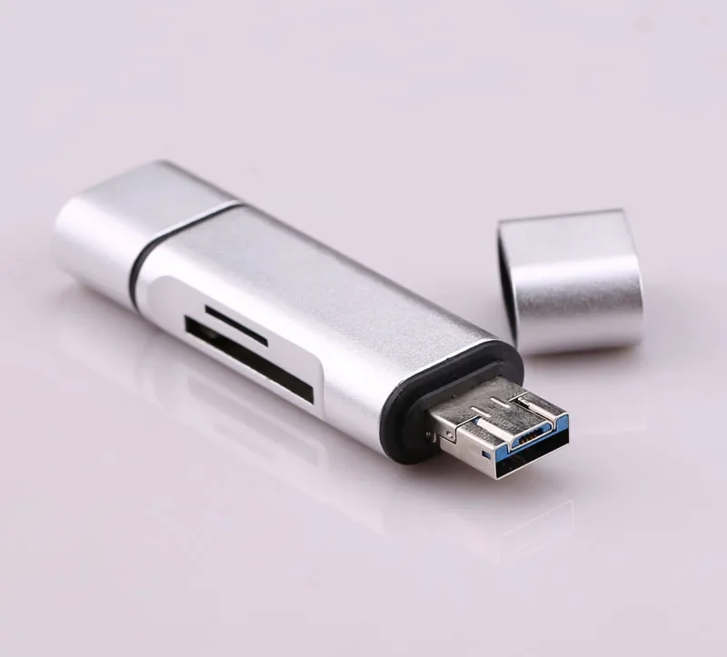 All In 1 Type C Card Reader for SD TF MicroSD Card Reader Micro USB OTG Adapter for Macbook Laptop PC Huawei Android Phone