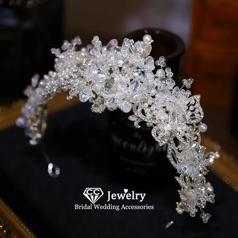 

CC романтические короны Женские аксессуары свадебный головной убор обручальный свадебный головной убор в форме бабочки короны подарок AN404