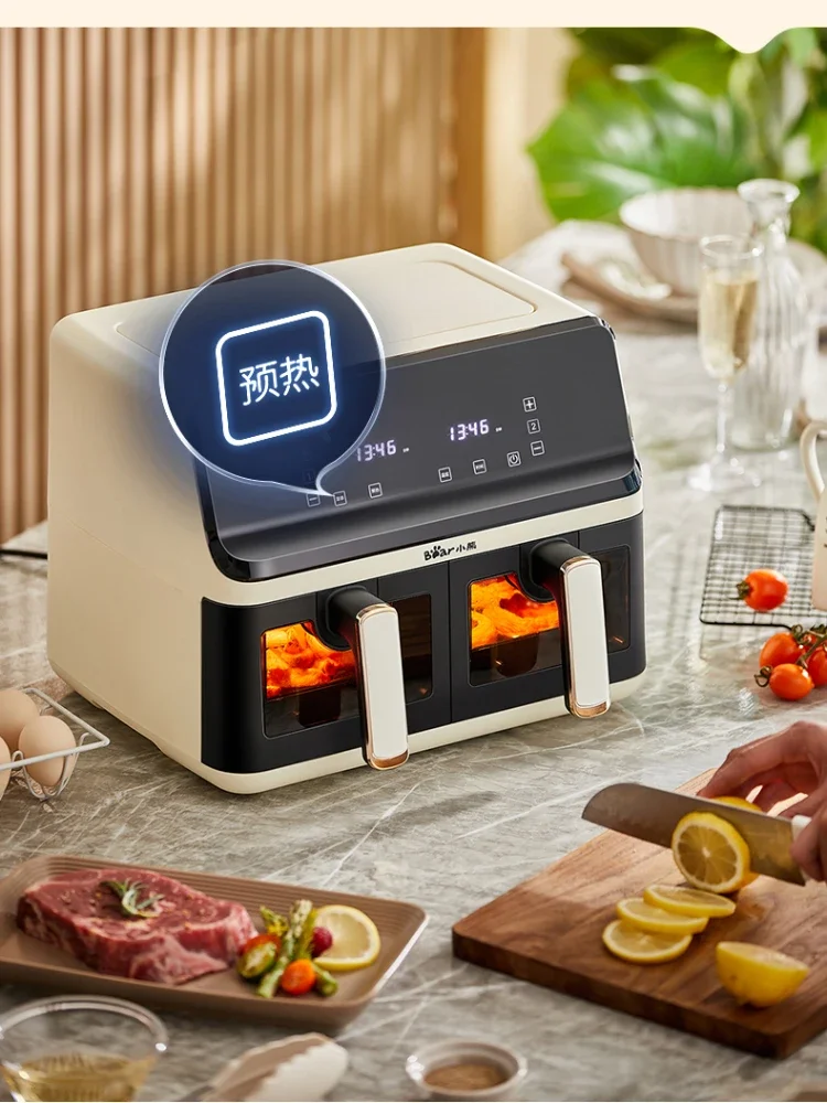 Bear 8L Air Fryer Multi-Functional Large Capacity French Fries Machine Visual Deep Frying Pan Household Double Barrel Kitchen 2