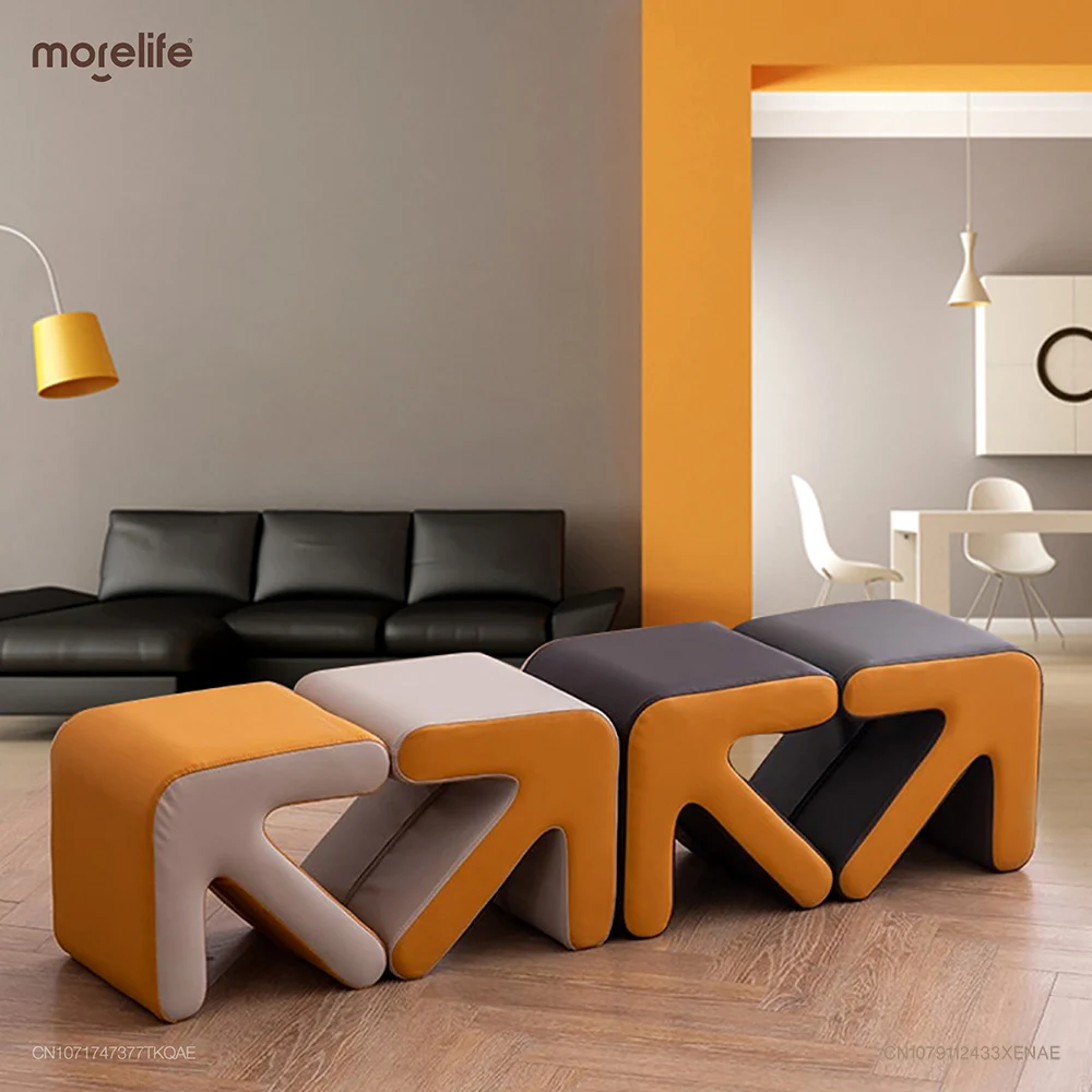 

Nordic Luxury Small Combination Stool Ottomans Minimalist Living Room Creative Combination Small Sofa Low Shoe Bench Furniture