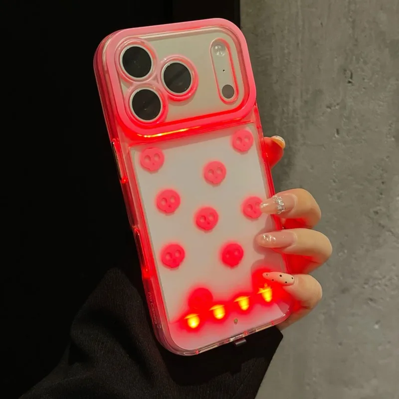 Gothic Luminous Skull LED Light-Up Glow-in-the-Dark Phone Case