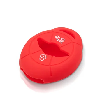 custodia chiavi per BMW Mini Cooper S R50 R53 due 2 pulsanti - KEYYOU custodia protettiva in pelle con chiave in Silicone Shell Fob Set per BMW Mini