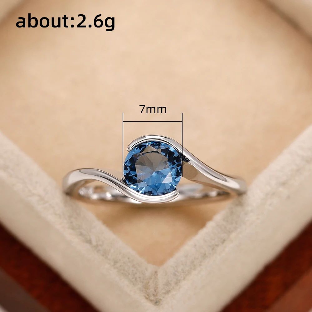 Huitan Fashion Women Rings 925 Silver Jewelry Wedding Ring White Sapphire  Size 6-10