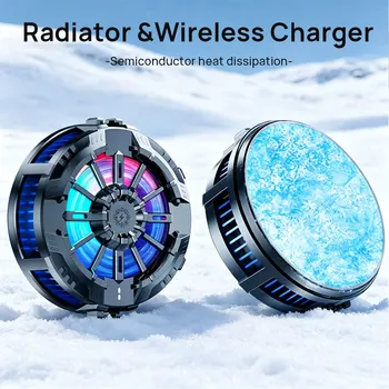 Radiatore Magnetico per Telefono con Clip Posteriore, Raffreddatore RGB per Gaming PUBG, per iPhone Samsung Xiaomi, Caricatore Wireless Veloce