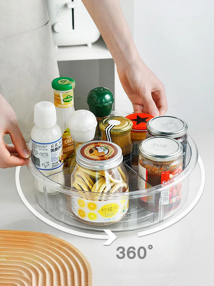 Rotating Spice Rack Kitchen Table Multi-Functional Soy Sauce Bottle Seasoning Storage Supplies Household Complete Artifact