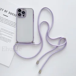Transparent Crossbody Lanyard Strap Cover with Plating Finish for Mi 13T Pro (PURPLE)