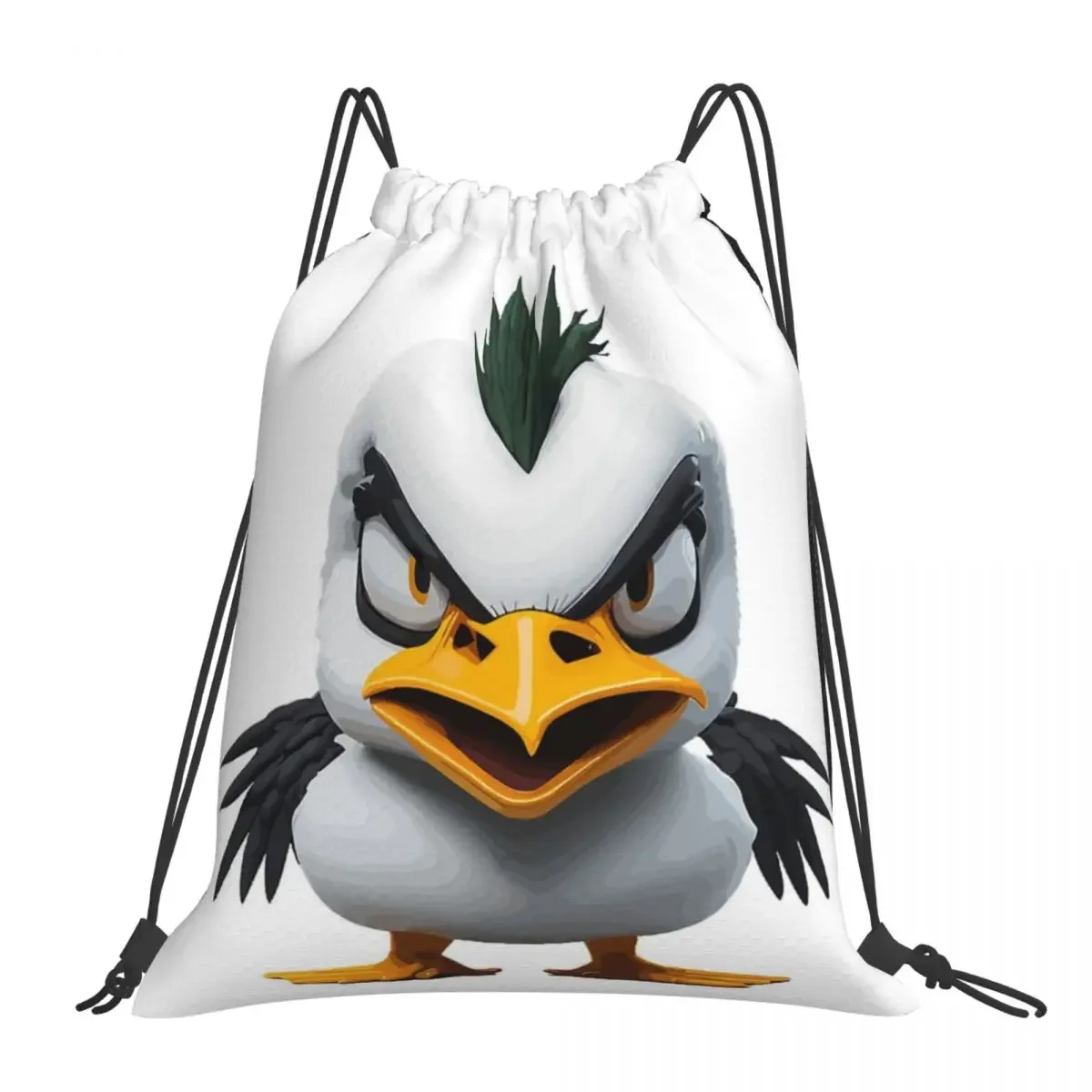 

Punk Duck Backpacks Fashion Portable Drawstring Bags Drawstring Bundle Pocket Sundries Bag BookBag For Travel Students