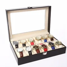 

1/2/4/8/12 Grids Watch Box PU Leather Watch Case Holder Organizer Storage Box for Quartz Watches Jewelry Boxes Display Best Gift