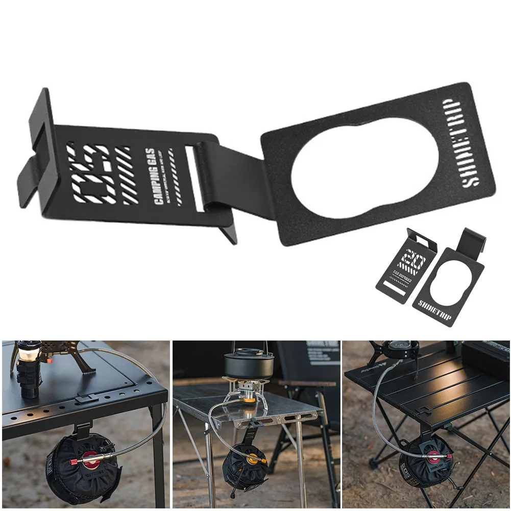 Butane Gas Tank Hanger Clip Stainless Steel Camping Table Hangers Portable Camping Gas Hanger Clip for IGT Camping Table