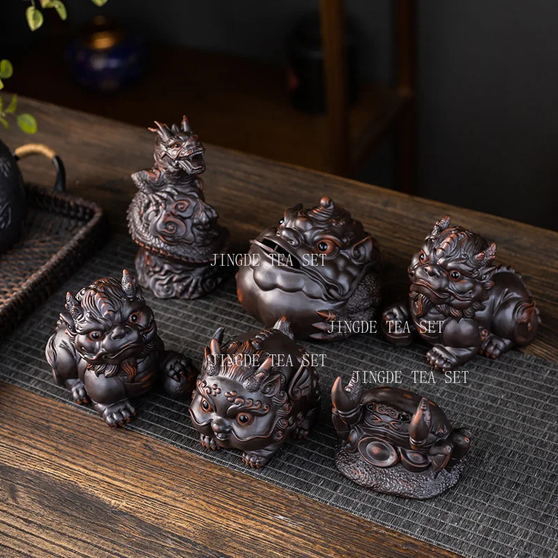 1pcs Ceramic Tea Pet Color Changing Ornament Chinese Zen Animal Decoration Tea Play Creative Crab Gap Accessories