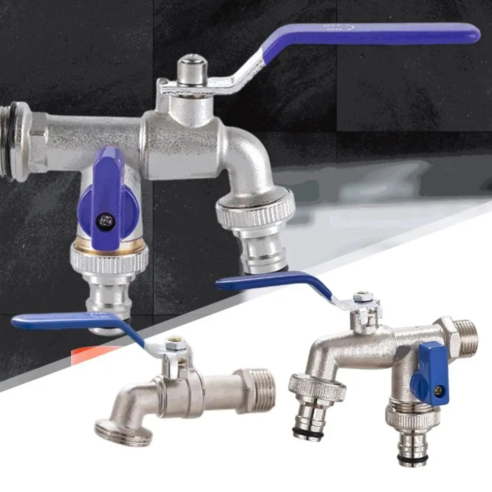 

Hose Irrigation Water Faucet Durable Tap Joint 1/2'' 3/4'' Valve Switch Garden Double Head Water Splitter Connector IBC Tank