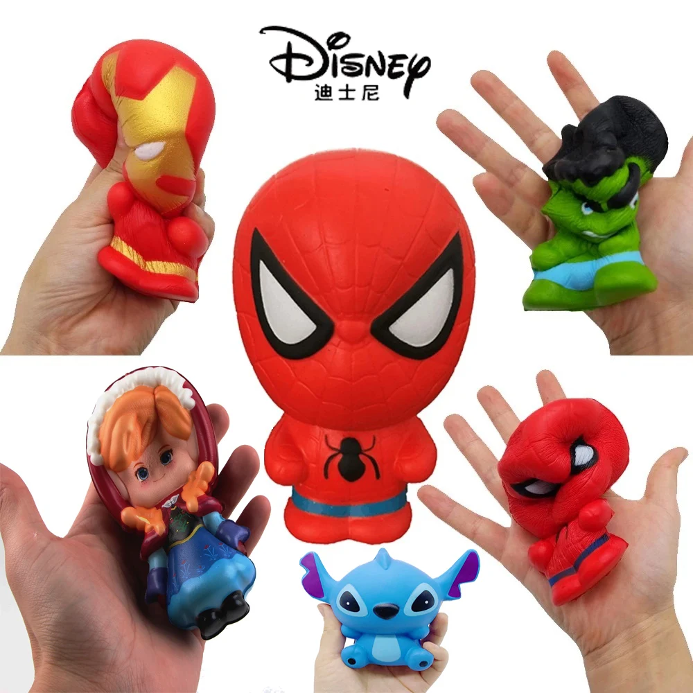 Disney Squishy Kawaii Squishy Squish Spiderman Iron Man Hulk Frozen Princess Squishies Lento Aumento Antistress Spremere Giocattoli Pu