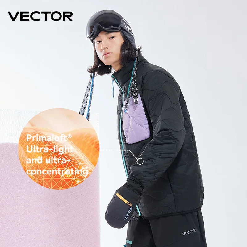VECTOR Blaze P Cotton Skiing Mid Layer Jacket Keeps Warm Locks in Heat Isolates Sweat Indoor and Outdoor Skiing Sports