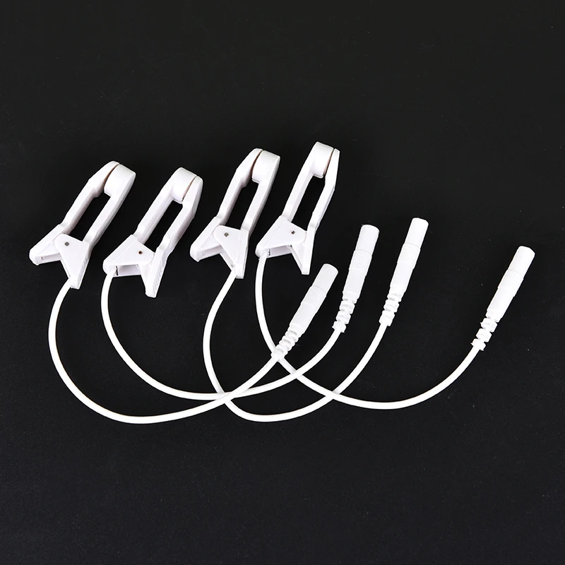 2 Pcs Electrode Lead Wire Connecting Cable Sleeping Aids Earclips Electrode Ear Clips Breast Nipple Ear Pain Relief Clip