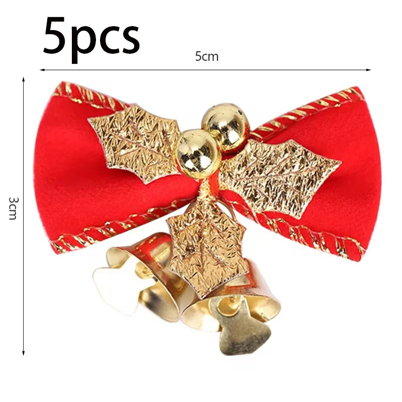 thumbnail image 1 of Nuevo lazo navideño con campana para árbol de Navidad, guirnalda colgante, mini lazo, adorno, manualidades, regalo, suministros de decoración de Año Nuevo, 1 of 5